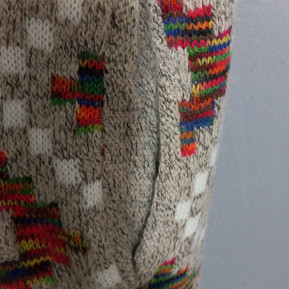 Design Lab Beige Multicolor Patterned Cardigan Size L - Picture 6 of 10